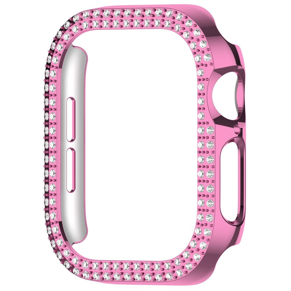 Apple Watch 11 / 10 (42mm) Hard Plastik Deksel - Pink / Rhinsten