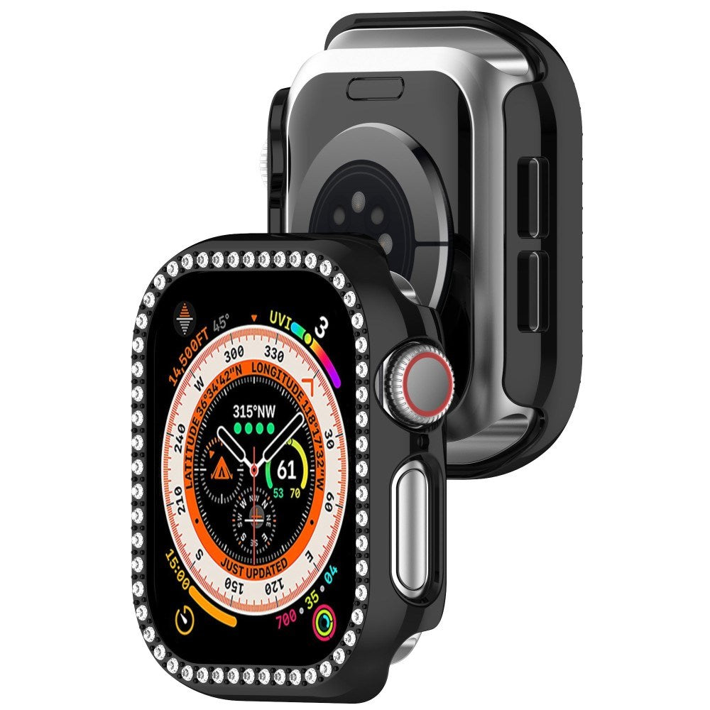Apple Watch 11 / 10 (46mm) Hard Plast Deksel - Svart / Rhinsten