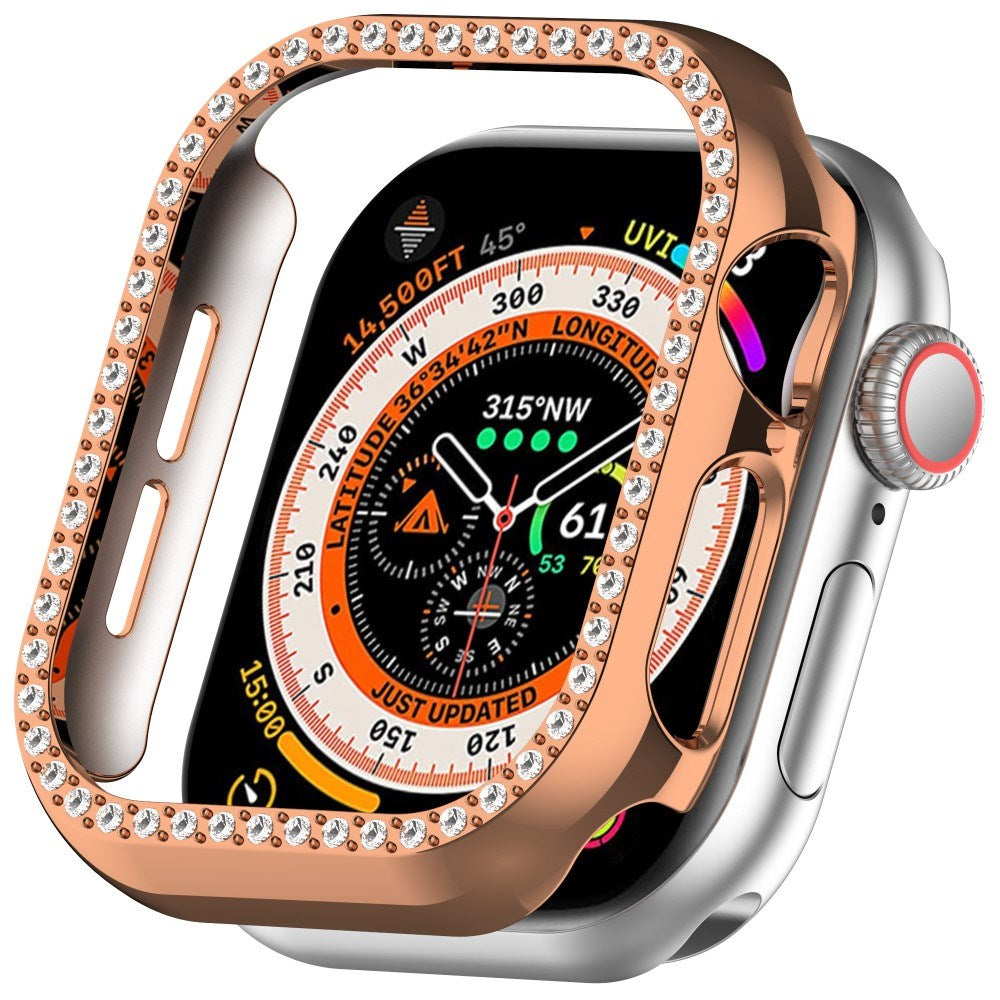 Apple Watch 11 / 10 (46mm) Hard Plast Deksel - Rose Gold / Rhinsten