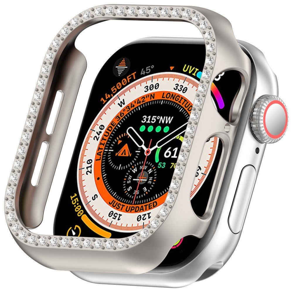 Apple Watch 11 / 10 (46mm) Hard Plast Deksel - Grå / Rhinsten