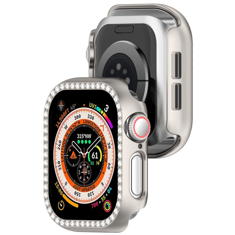 Apple Watch 11 / 10 (46mm) Hard Plast Deksel - Grå / Rhinsten