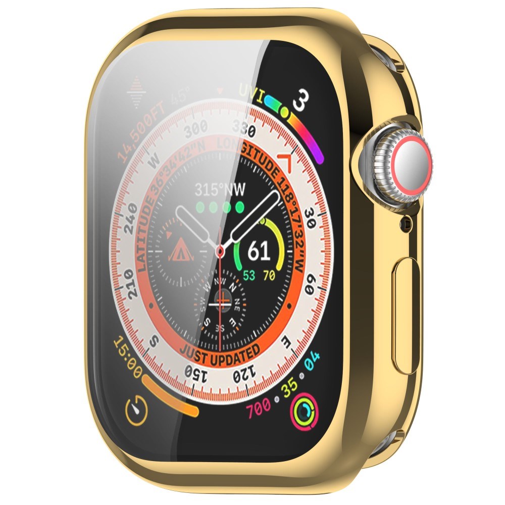 Apple Watch 11 / 10 (42mm) Fleksibelt Plast Deksel med Skjermbeskyttelse - Gull