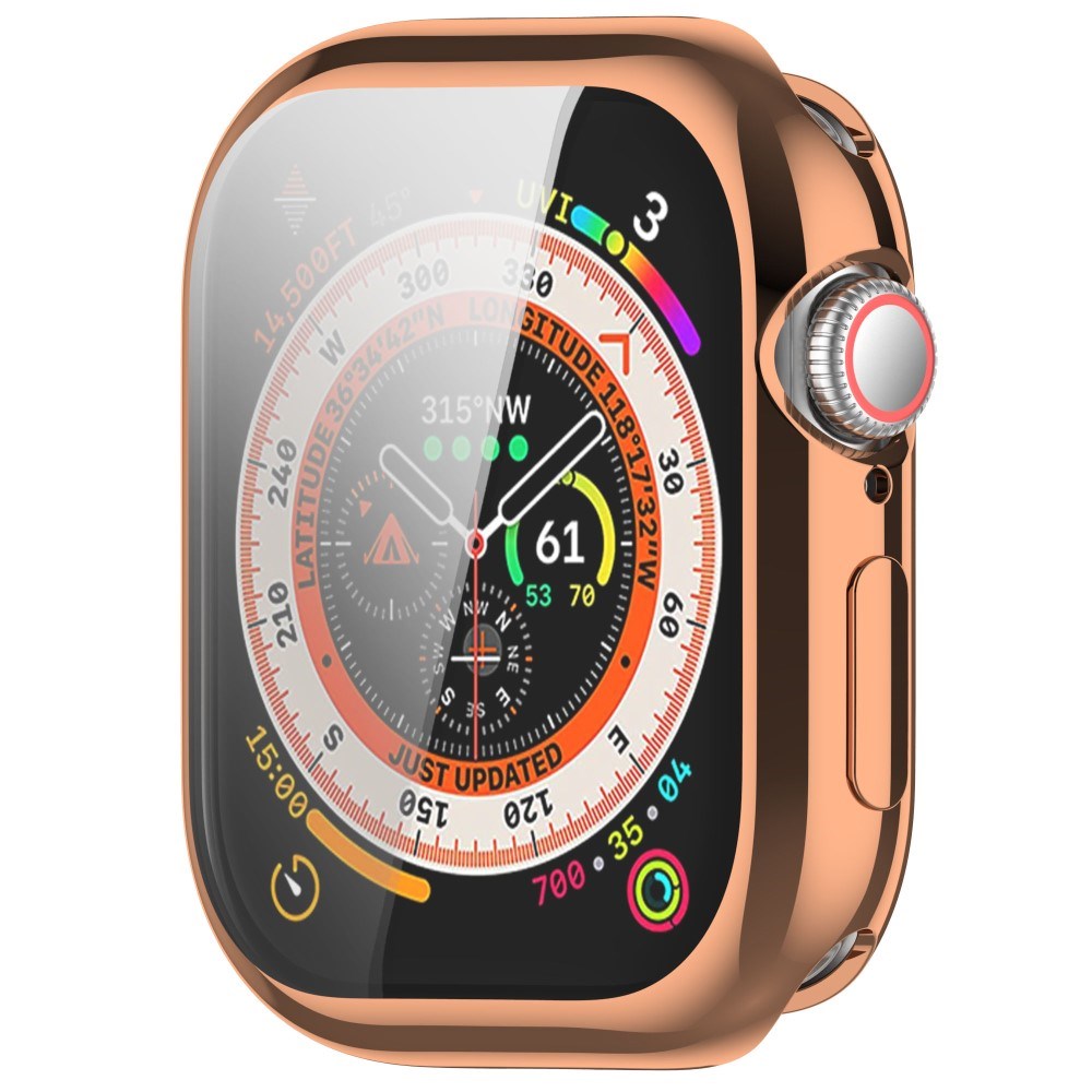 Apple Watch 11 / 10 (42mm) Fleksibelt Plast Deksel med Skjermbeskyttelse - Rose Gold