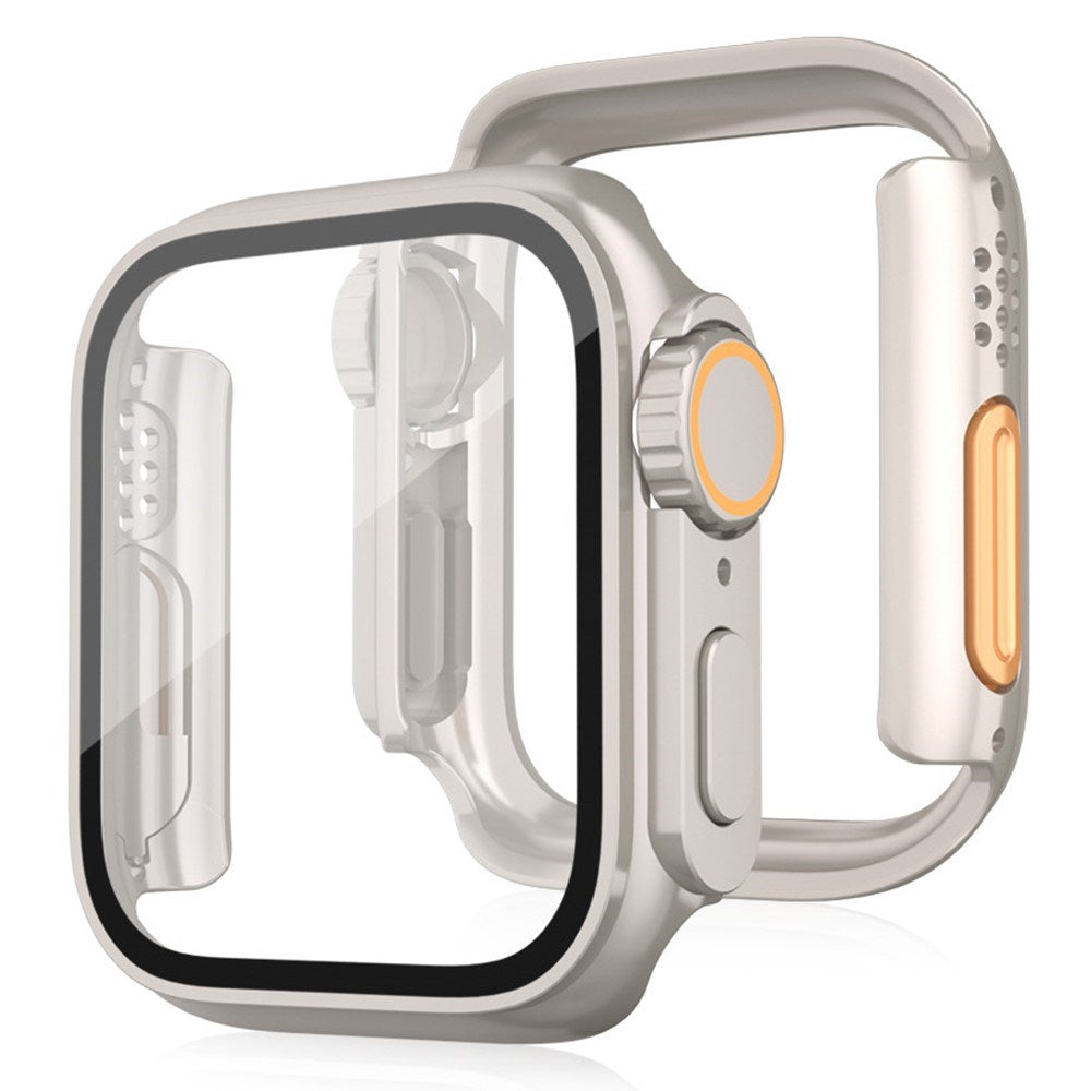 Apple Watch 11 / 10 (46mm) Hardt Plast Deksel m. Innebygd Skjermbeskyttelsesglass - Titanium
