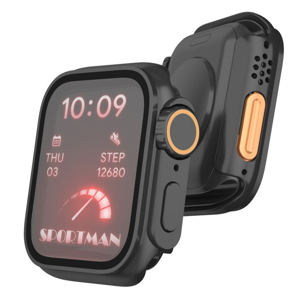 Apple Watch 11 / 10 (46mm) Hardt Plast Deksel m. Innebygd Skjermbeskyttelsesglass - Sølv