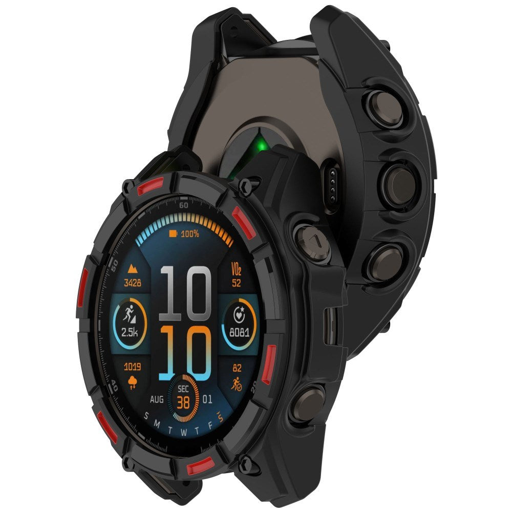 Garmin Tactix 8 Solar (51mm) Bumper Plast Deksel - Svart / Rød