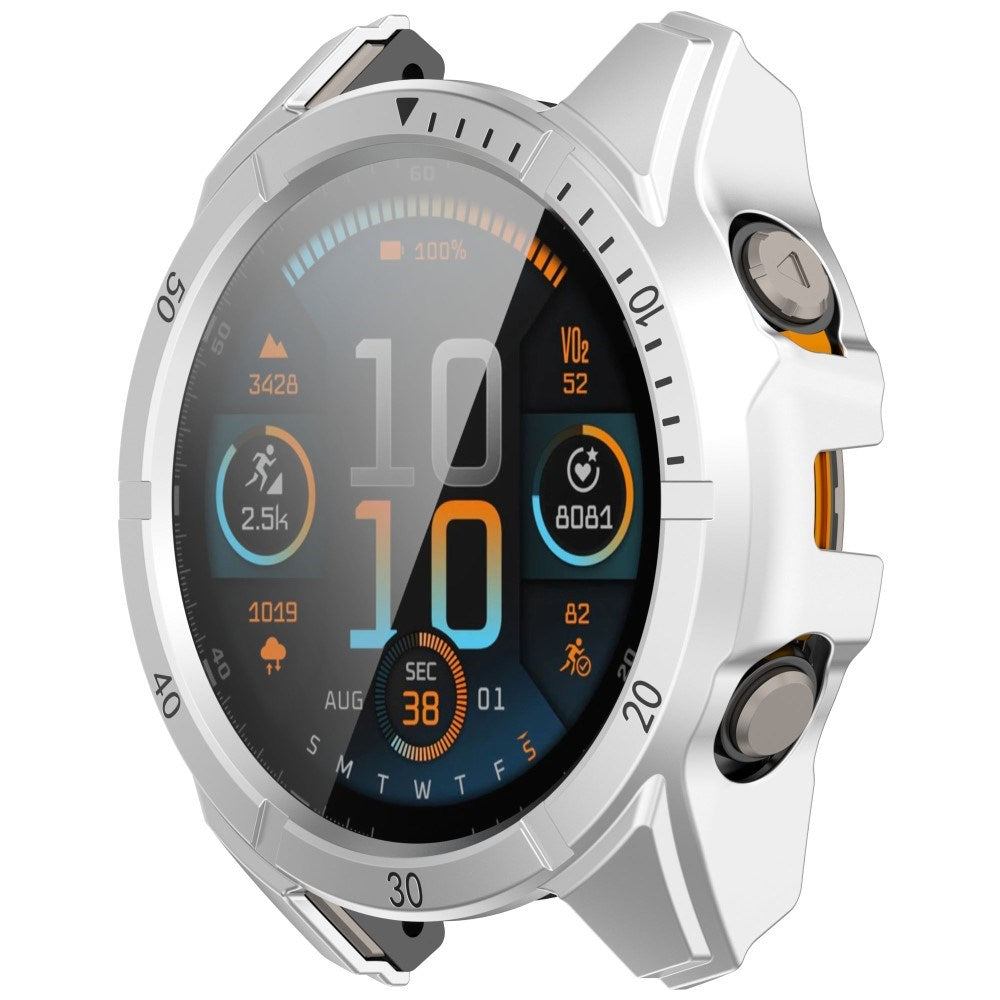 Garmin Tactix 8 AMOLED (51mm) Hardt Plast Deksel m. Beskyttelsesglass - Sølv / Svart