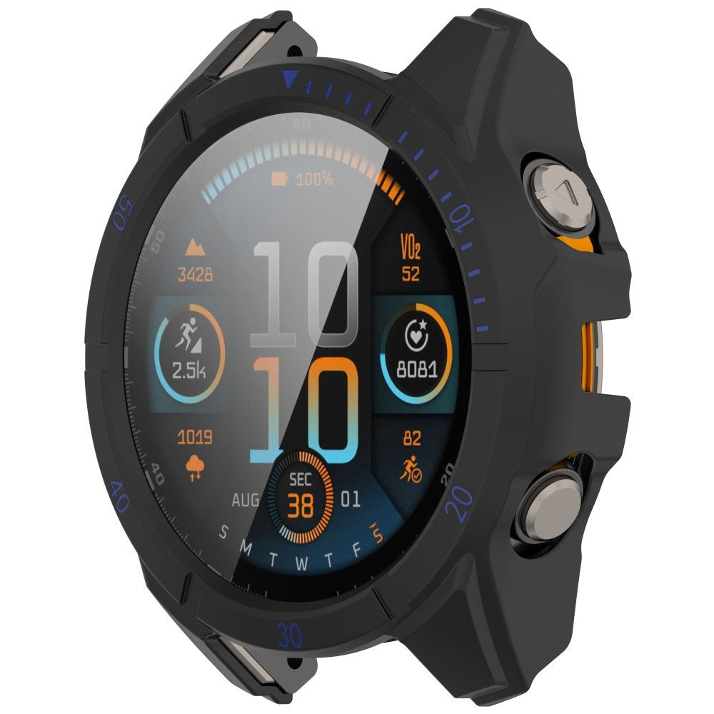 Garmin Tactix 8 AMOLED (47mm) Hardt Plast Deksel m. Beskyttelsesglass - Svart / Blå