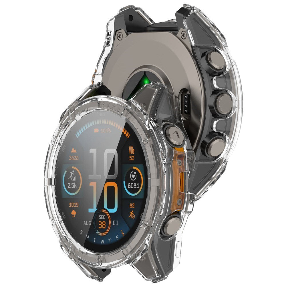 Garmin Tactix 8 AMOLED (47mm) Hardt Plast Deksel m. Beskyttelsesglass - Gjennomsiktig