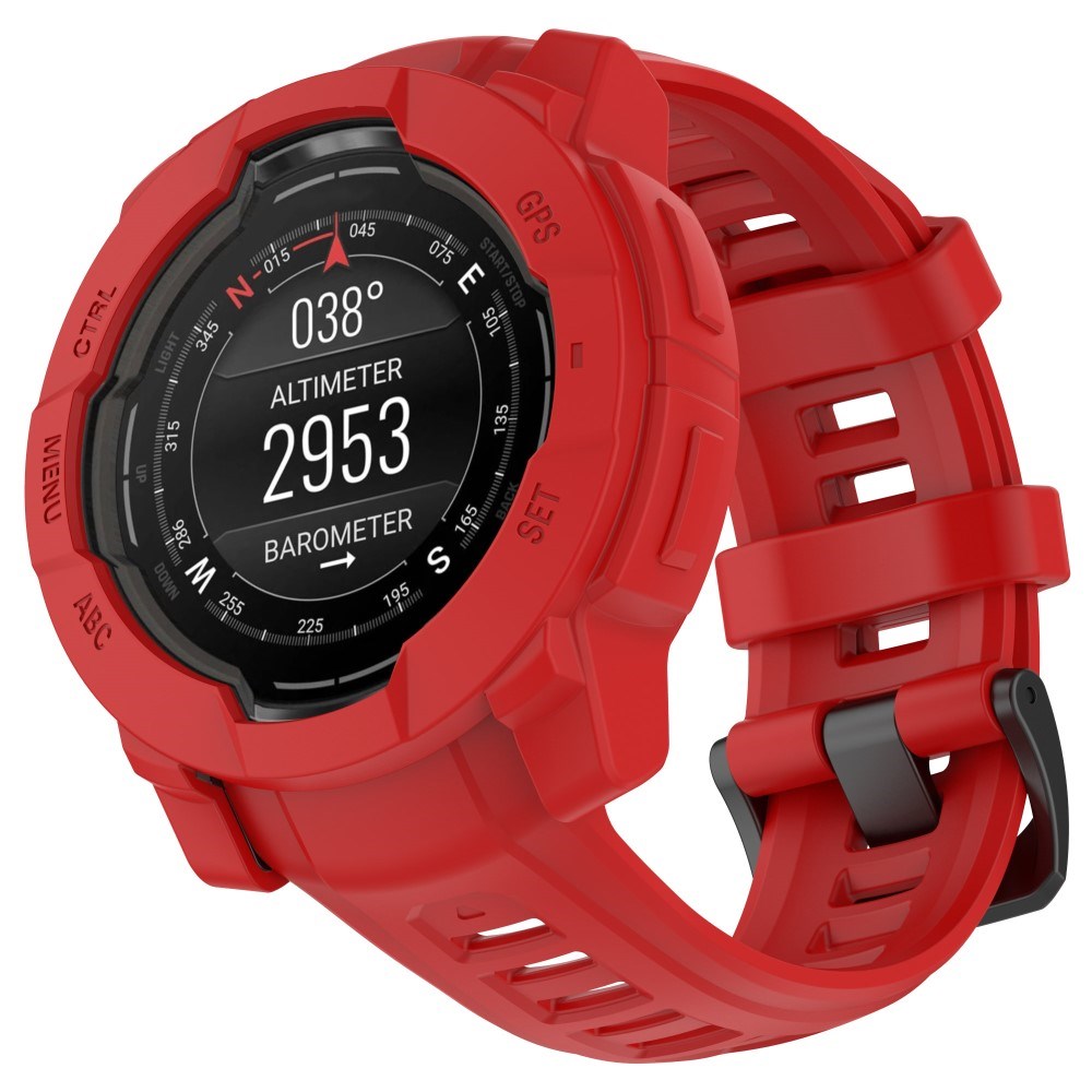 Garmin Instinct 3 AMOLED / Solar (50mm) Bumper Silikon Deksel - Rød