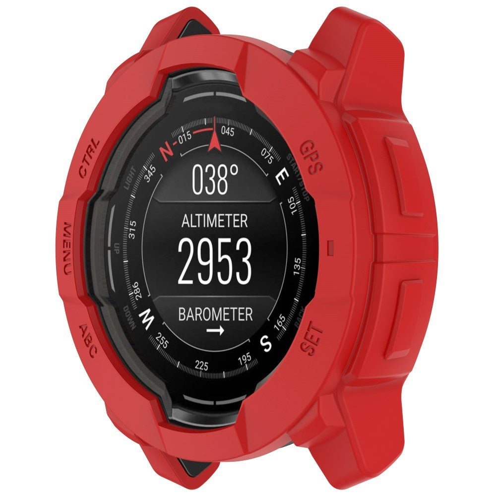 Garmin Instinct 3 AMOLED / Solar (50mm) Bumper Silikon Deksel - Rød