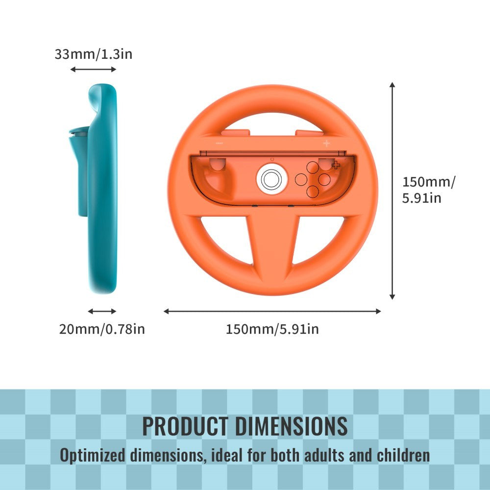 Racerrotte for Nintendo Switch 2 Kontroller - 2 stk - Blå / Oransje