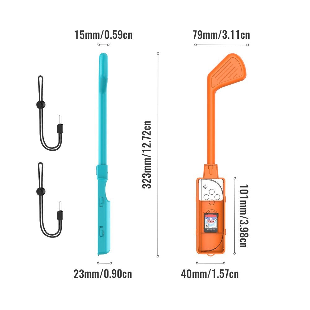 Golfkølle for Nintendo Switch 2 Kontroller - 2 stk - Blå / Oransje