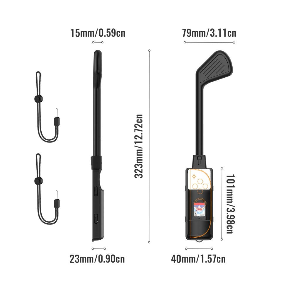 Golfkølle for Nintendo Switch 2 Kontroller - 2 stk - Svart