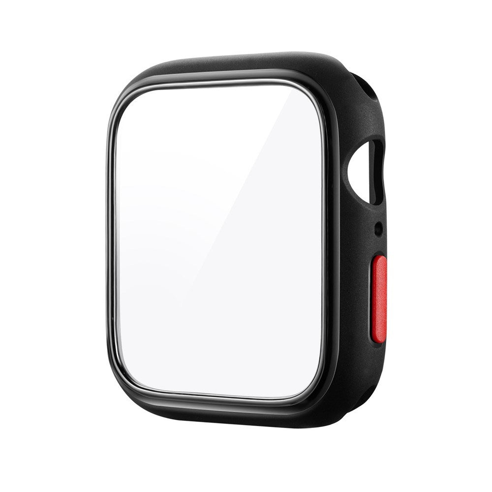Apple Watch SE / 6 / 5 / 4 (44mm) Fleksibelt Plast Deksel m. Herdet Skjermbeskyttelsesglass - Svart