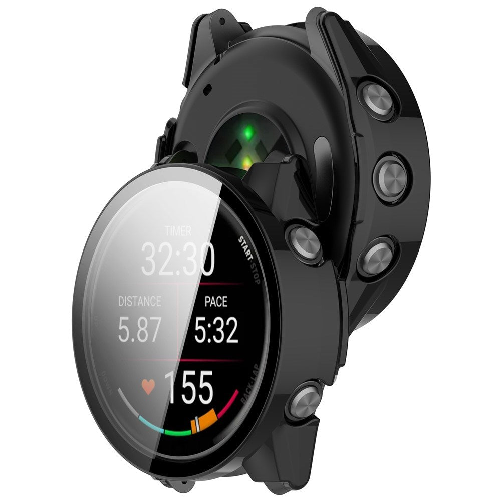 Garmin Forerunner 570 (47mm) Deksel med Skjermbeskytter i Herdet Glass - Svart