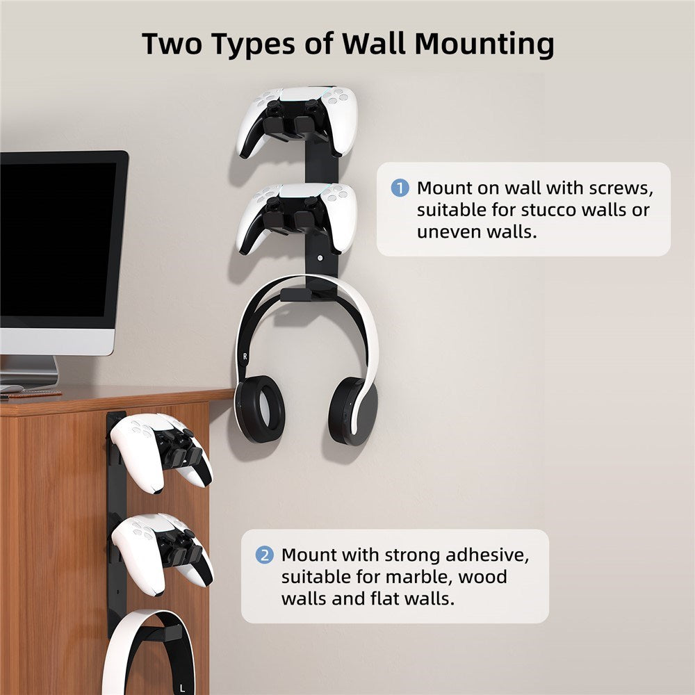 Veggmontert Stativ for Kontrollere / Headset - Svart