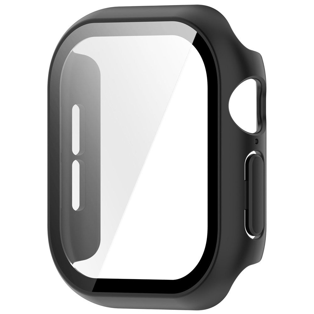 Apple Watch Series 12 (42mm) Hardt Plast Deksel med Innebygd Skjermbeskyttelsesglass - Svart