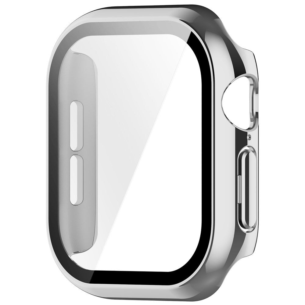 Apple Watch Series 12 (42mm) Hardt Plast Deksel med Innebygd Skjermbeskyttelsesglass - Sølv