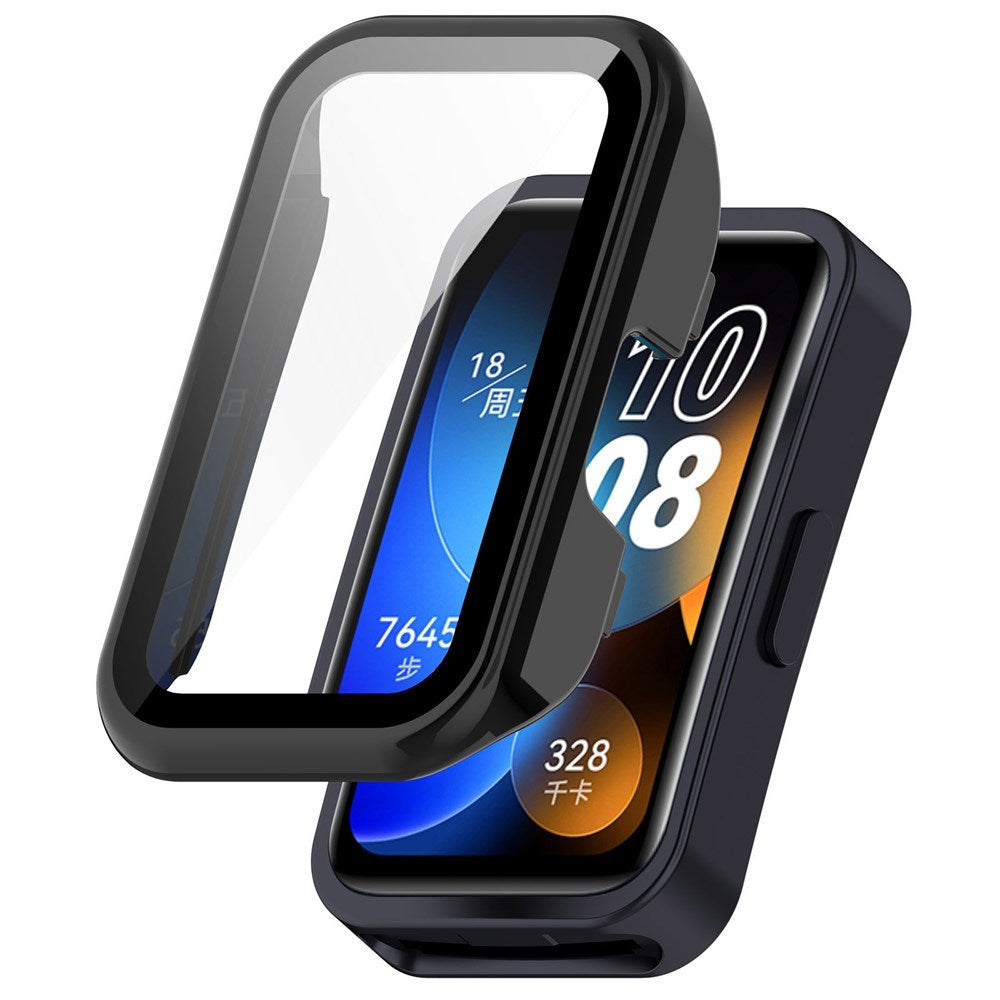 Huawei Band 10 / 9 / 8 EIDERWOOD Hard Plast Deksel m. Beskyttelsesglass – Svart