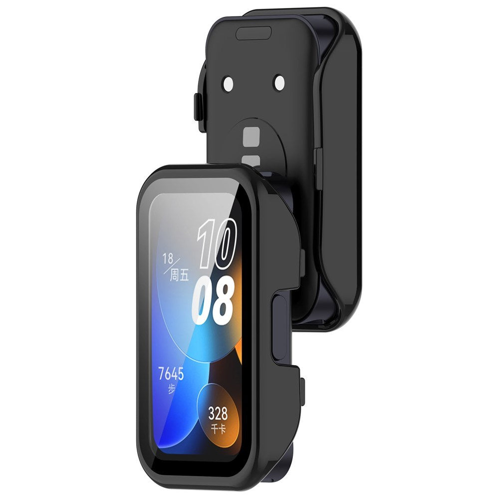 Huawei Band 10 / 9 / 8 EIDERWOOD Hard Plast Deksel m. Beskyttelsesglass – Svart