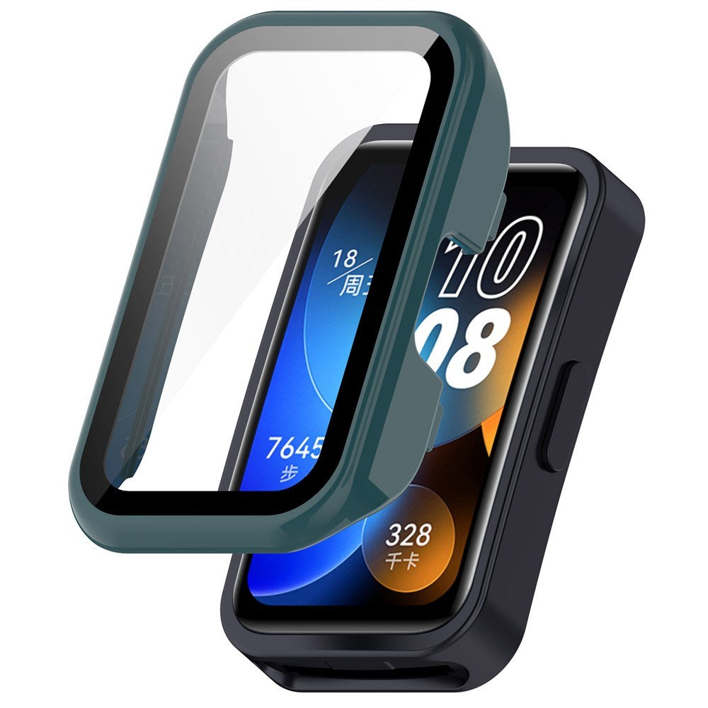 Huawei Band 10 / 9 / 8 EIDERWOOD Hard Plast Deksel m. Beskyttelsesglass – Grønn