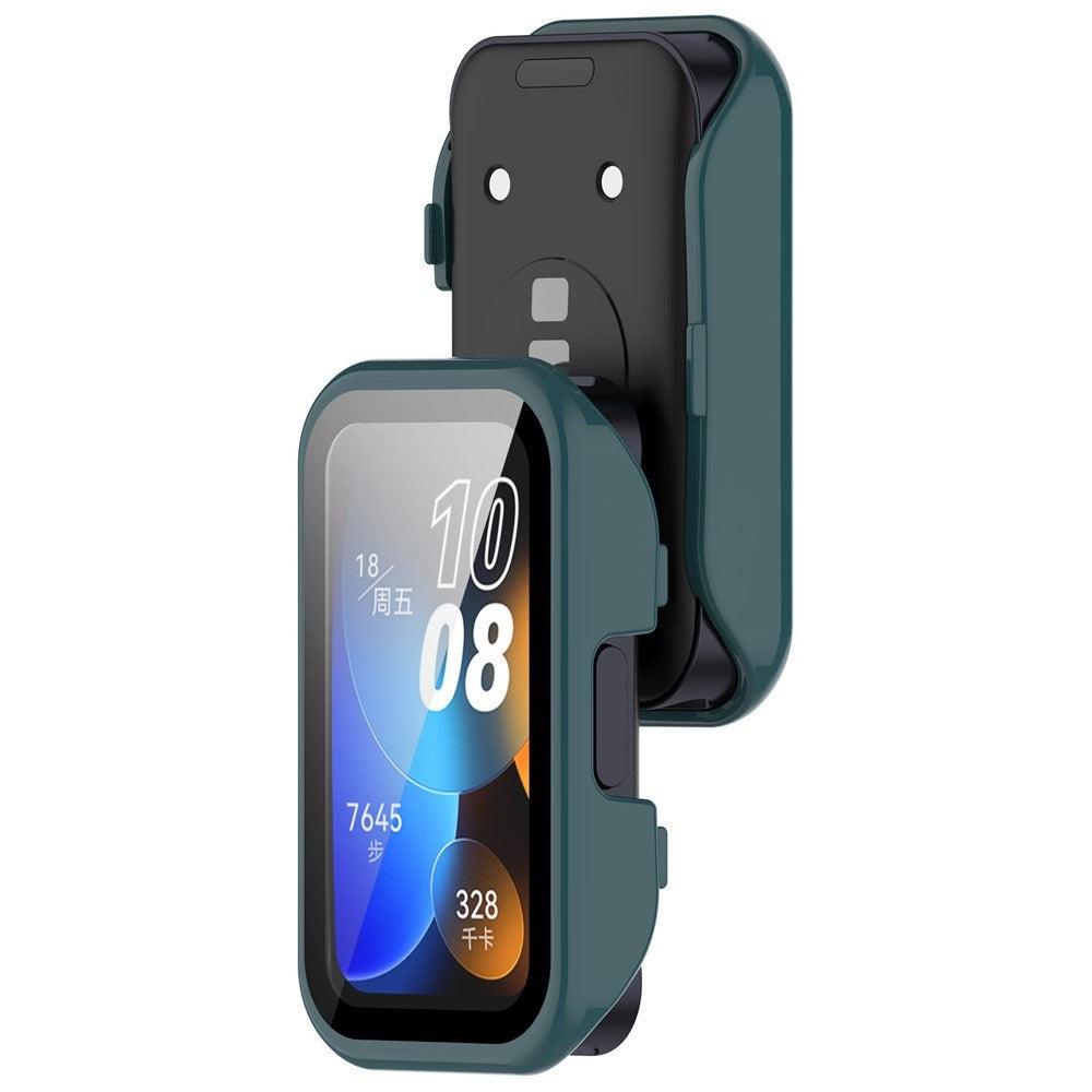 Huawei Band 10 / 9 / 8 EIDERWOOD Hard Plast Deksel m. Beskyttelsesglass – Grønn