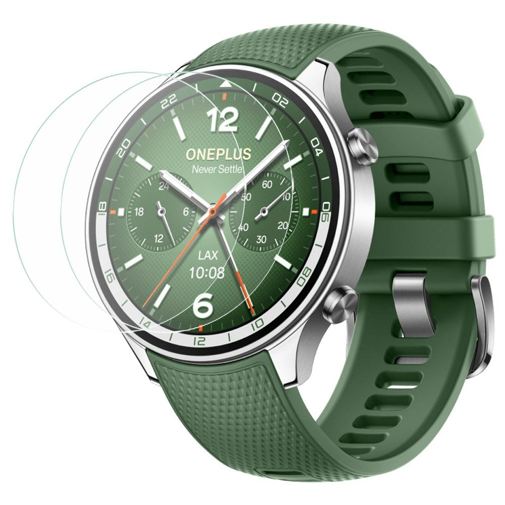 2-Pack OnePlus Watch 2R Herdet Glass 2.5D Arc Edge Skjermbeskytter