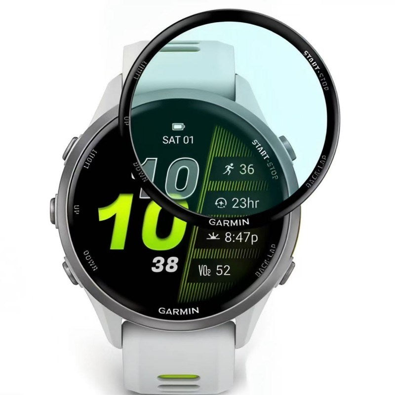 Garmin Forerunner 570 (47mm) Skjermbeskytter - Gjennomsiktig / Svart Kant