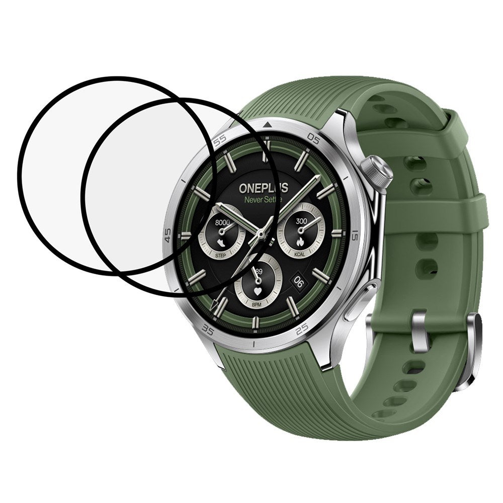 OnePlus Watch 3 (46mm) Skjermbeskytter - 2 stk. - Gjennomsiktig / Svart Kant