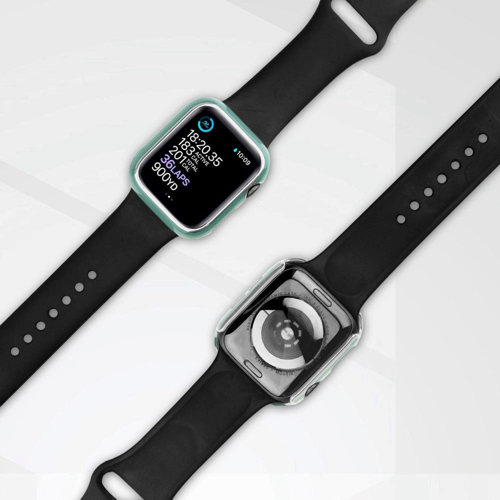 Apple Watch Ultra 4/3/2/1 (49mm) Hard Plastic Case m. Innebygd Skjermbeskyttelse - Grønn / Sølv
