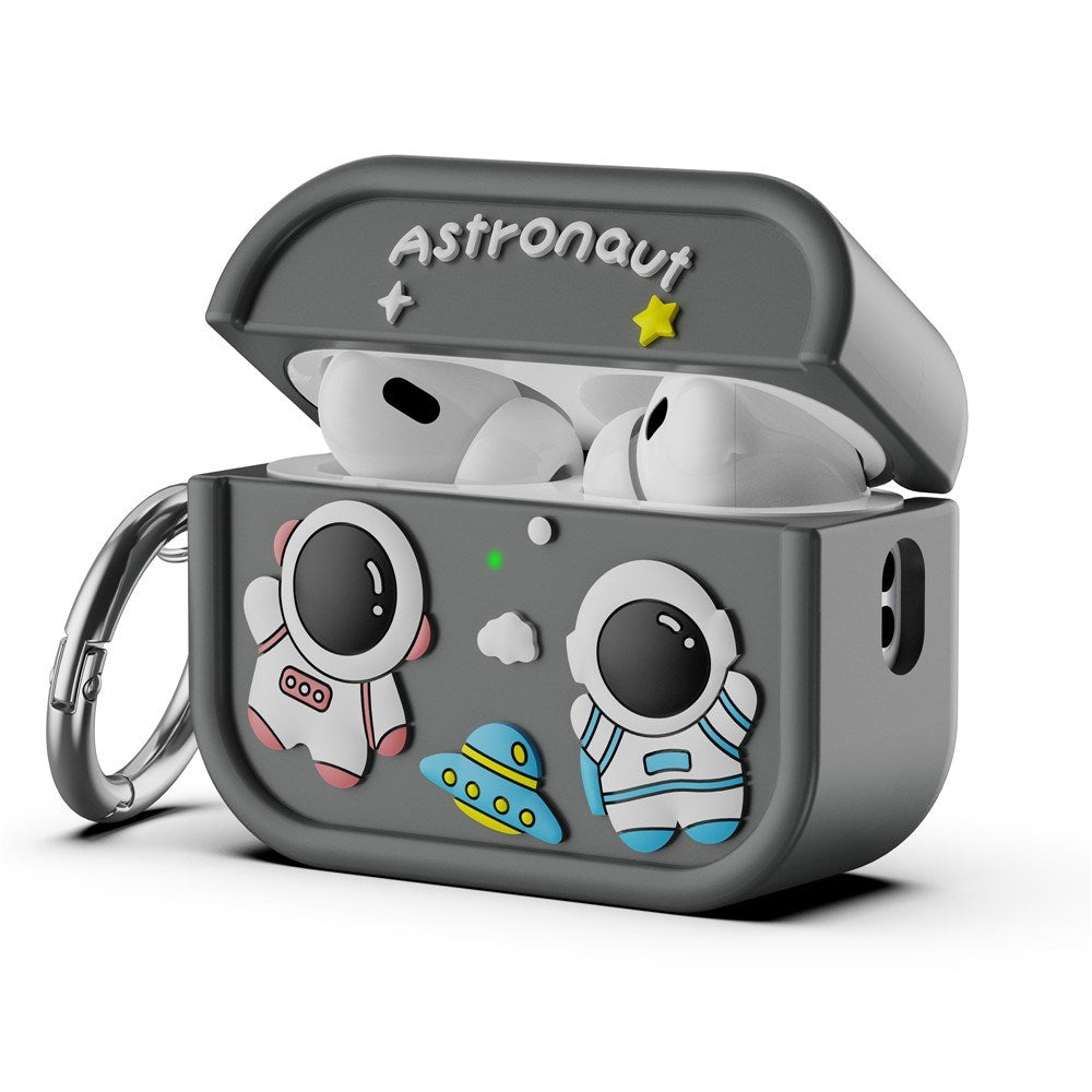 Apple AirPods Pro (2. Gen.) Silikon Deksel m. Astronaut Design - Grå