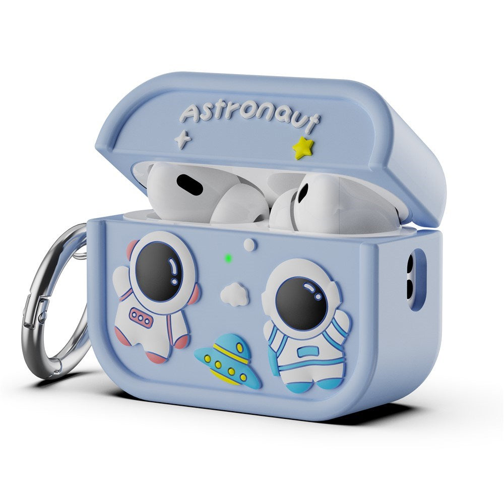 Apple AirPods Pro (2. Gen.) Silikon Deksel m. Astronaut Design - Lyseblå
