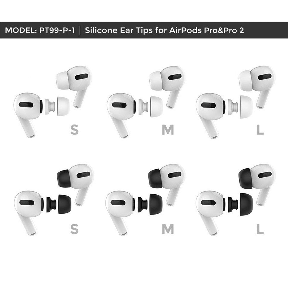 AirPods Pro (1. & 2. Gen.) AHASTYLE silikonørepropper – S / M / L – Hvit