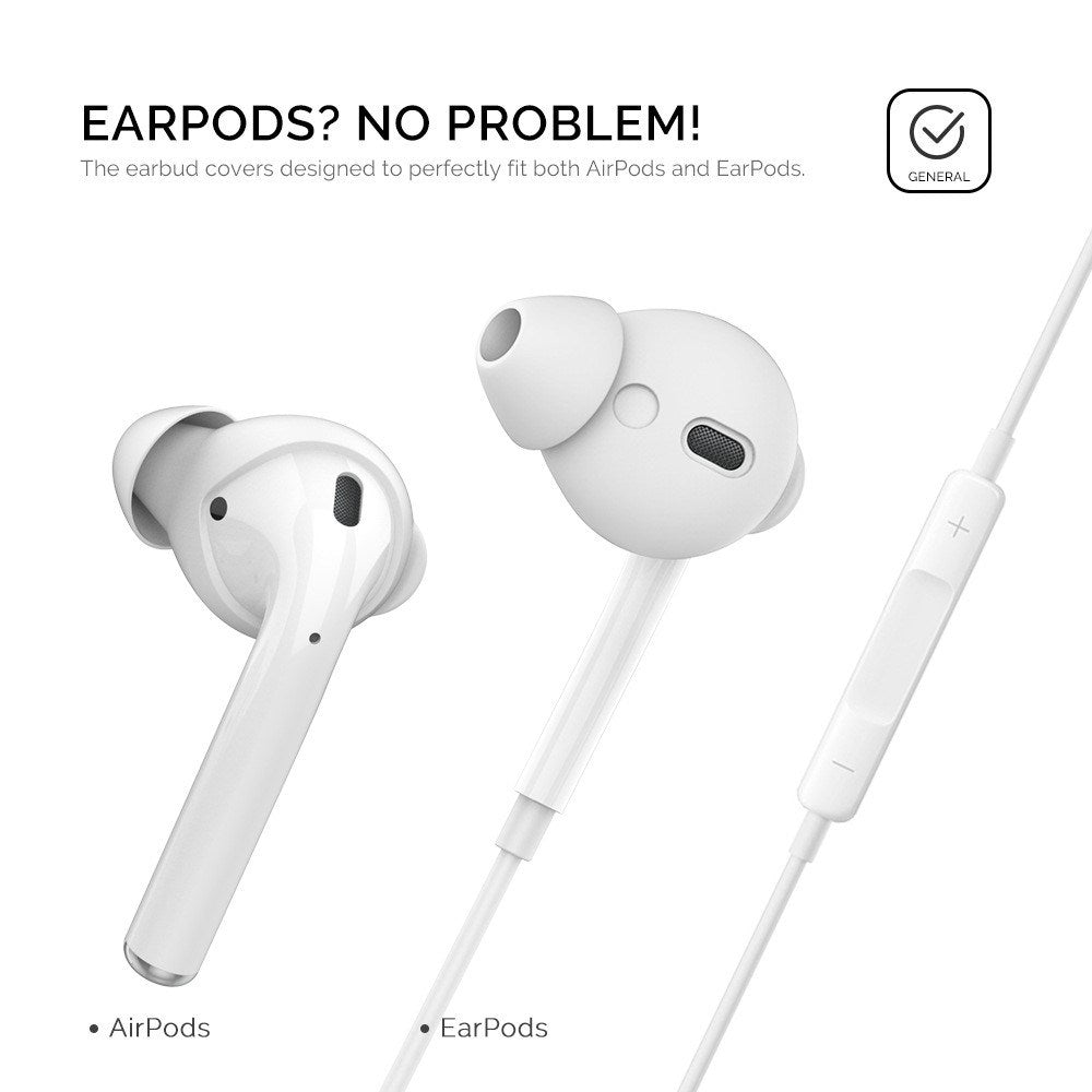 Apple AirPods (1. & 2. Gen.) Ørepropper 3-Pakning med Oppbevaringsetui – Størrelse S – Hvit