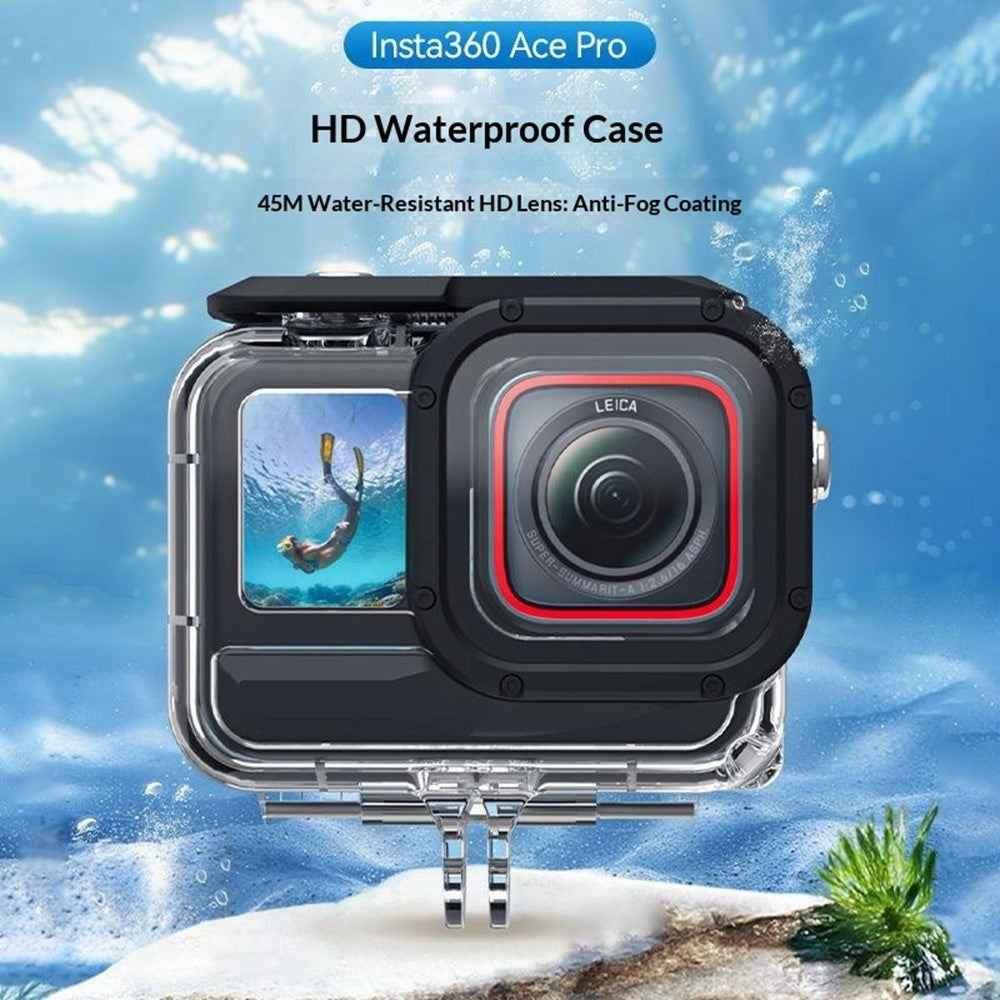 TELESIN Insta360 Ace Pro 2 Vanntett Deksel med Fuktighetsfilter - Gjennomsiktig