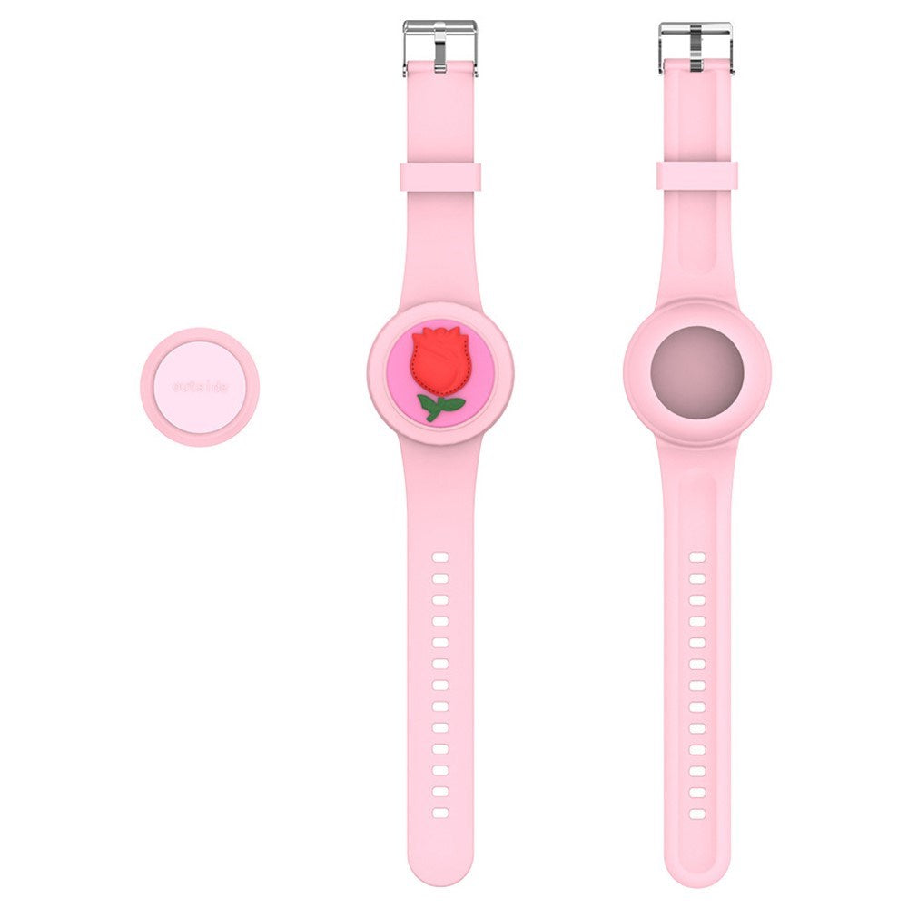 Apple AirTag 1. & 2. Gen. Silikonrem med 3D-Design – Rosa / Rose
