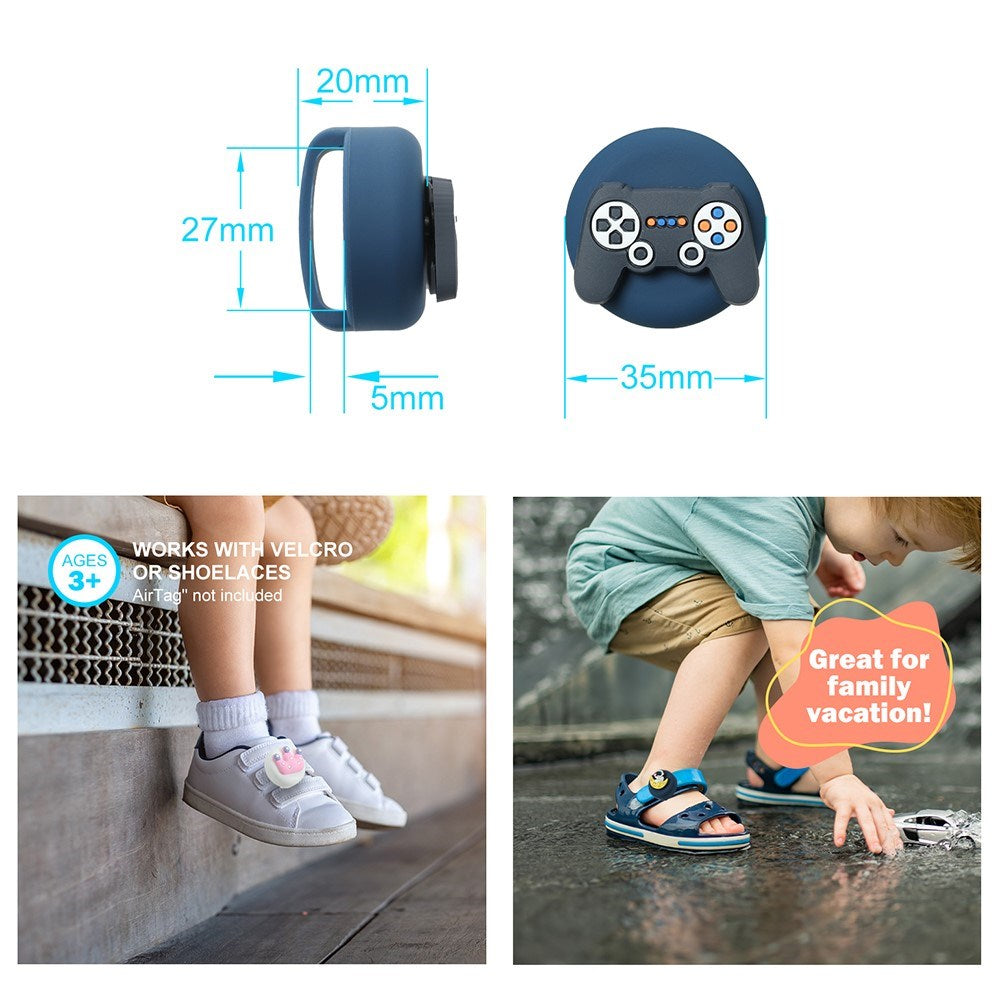 Apple AirTag 1. & 2. Gen. Silikon Holder for Sko med Motiv - Rakett