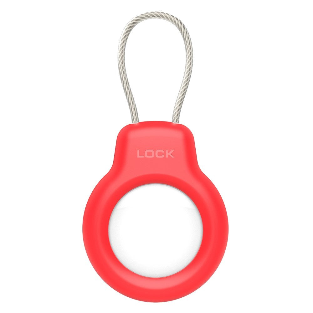 Hard Plast AirTag Deksel m. Wire - Rød