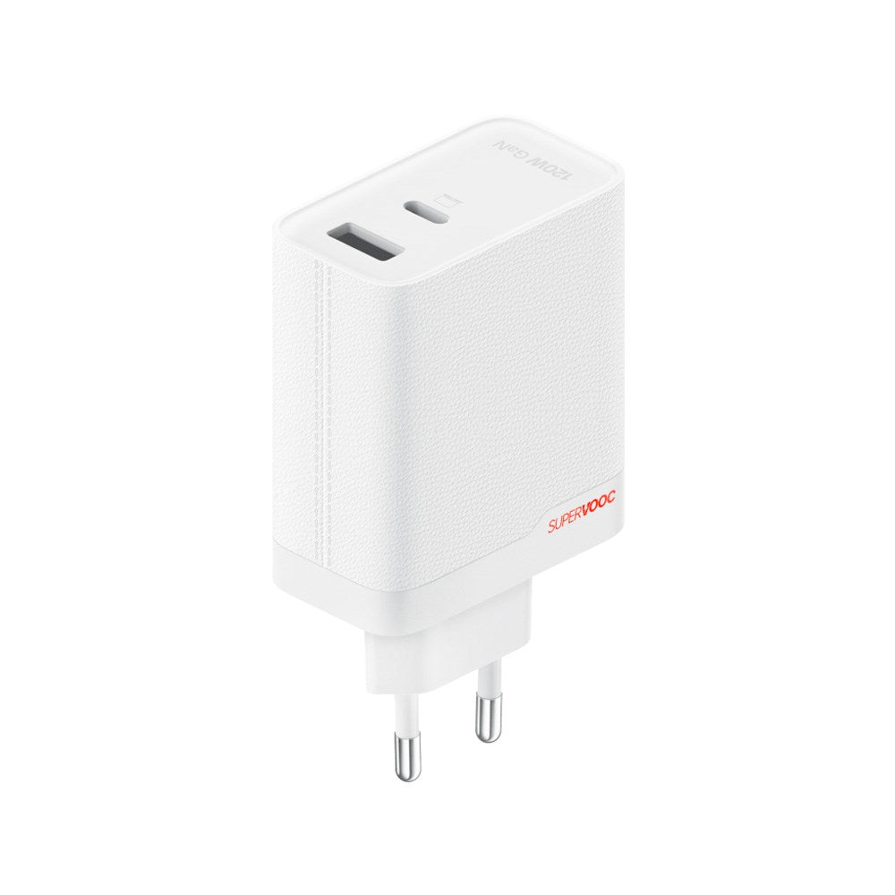 OnePlus Vegglader m. USB-C til USB-C Kabel - 120W USB-C / USB-A - Hvit