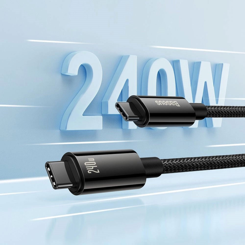 Baseus 240W USB-C til USB-C Kabel 480 Mb/s - 1 m - Svart