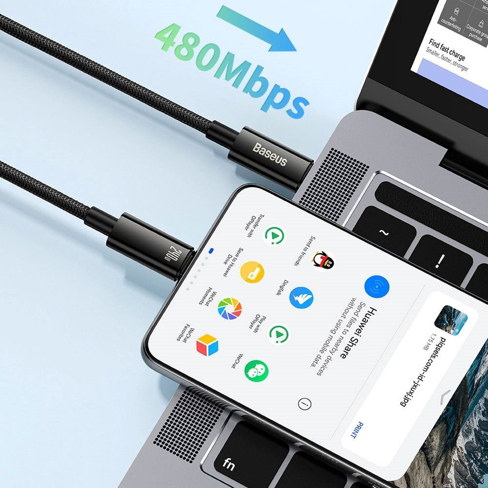 Baseus 240W USB-C til USB-C Kabel 480 Mb/s - 1 m - Svart