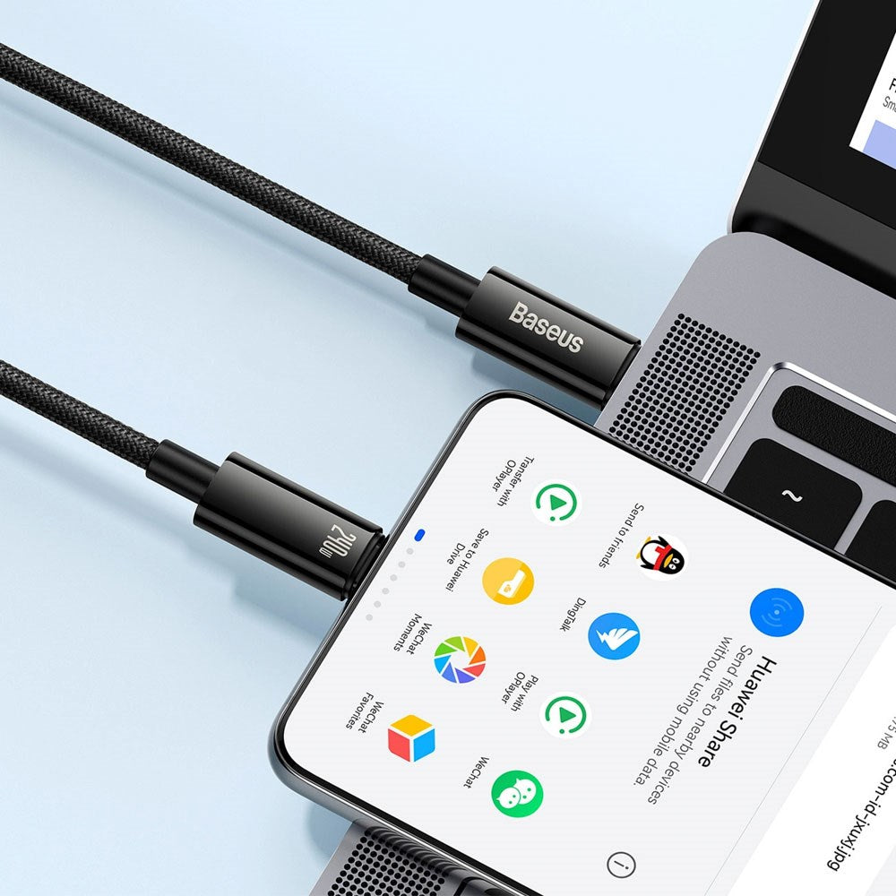 Baseus 240W USB-C til USB-C Kabel 480 Mb/s - 2 m - Svart
