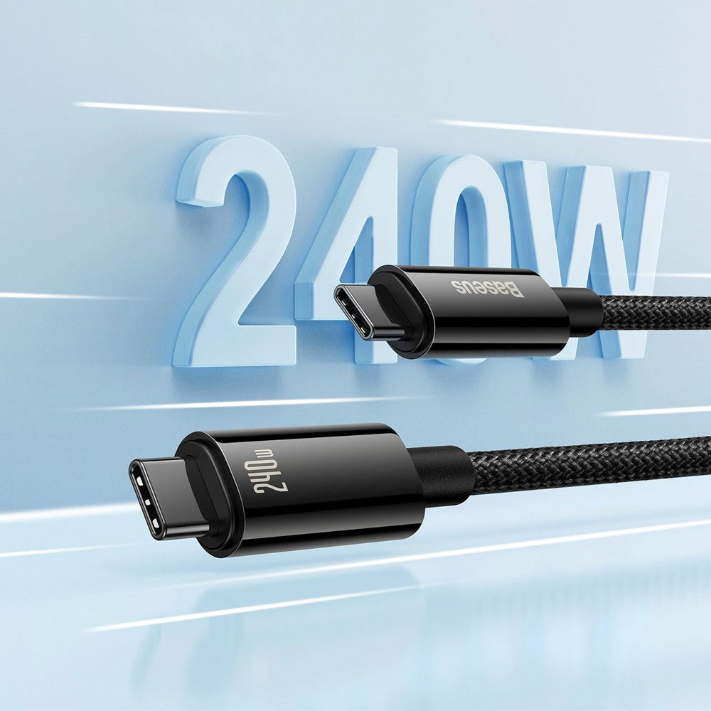 Baseus 240W USB-C til USB-C Kabel 480 Mb/s - 2 m - Svart