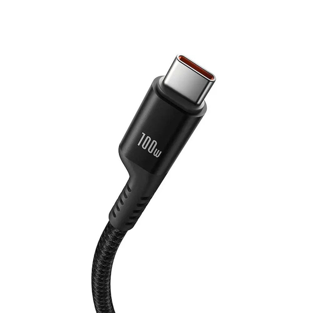 Baseus 100W USB-C til USB-C Fish-Eye-Kabel - 1m - Svart