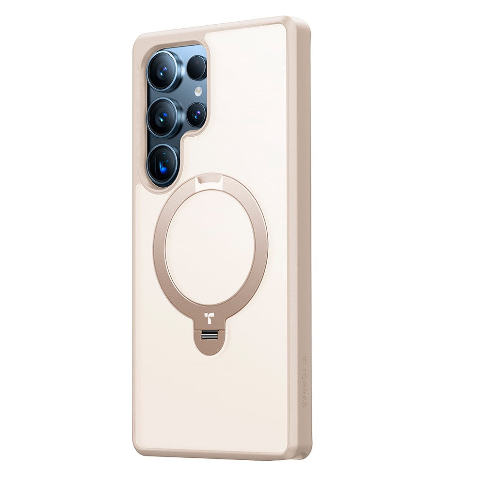 TORRAS Samsung Galaxy S25 Ultra Ostand Spin Hybrid Deksel med Kickstand - Gull