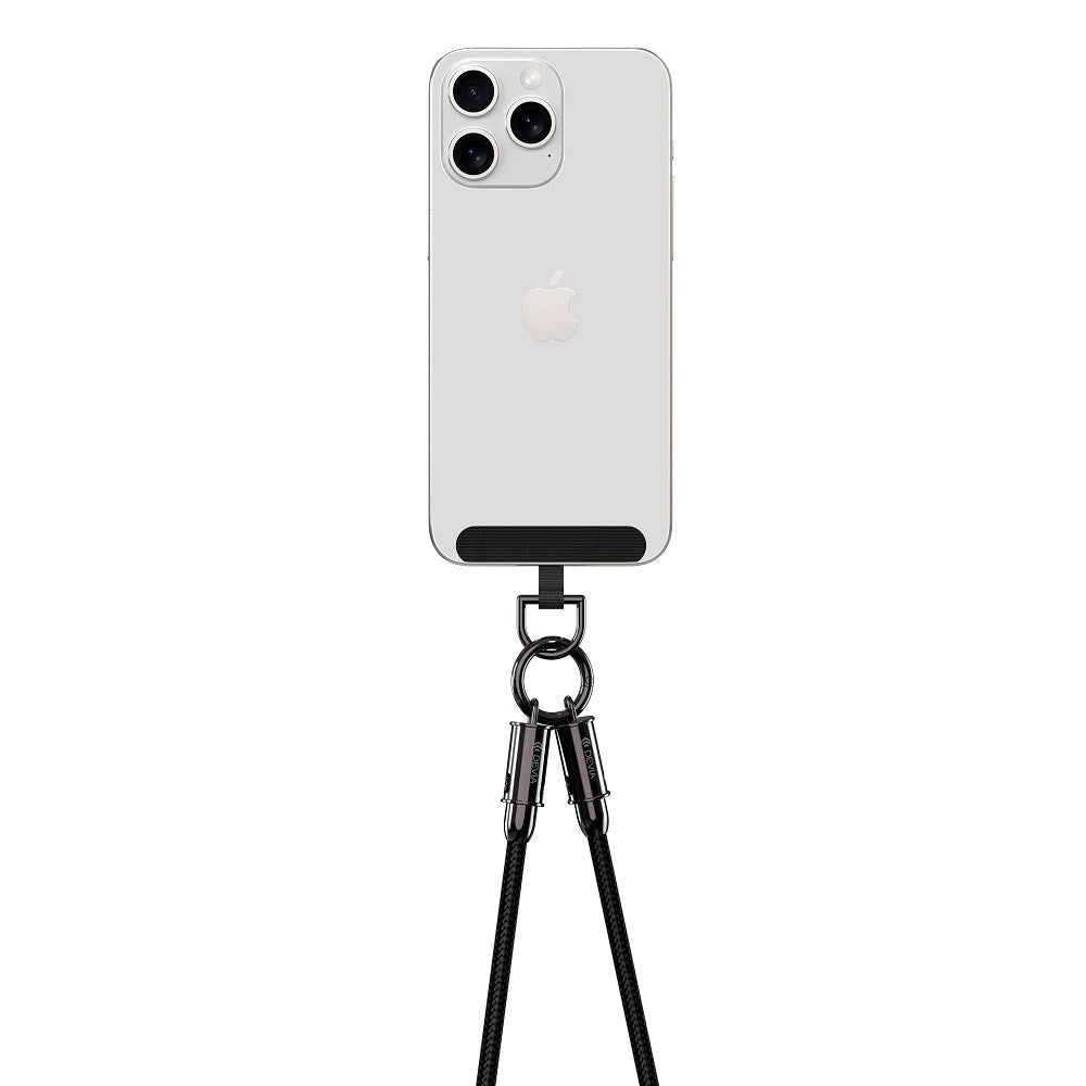 Devia 2-i-1 Mobilstropp & USB-C til Lightning Kabel - Svart