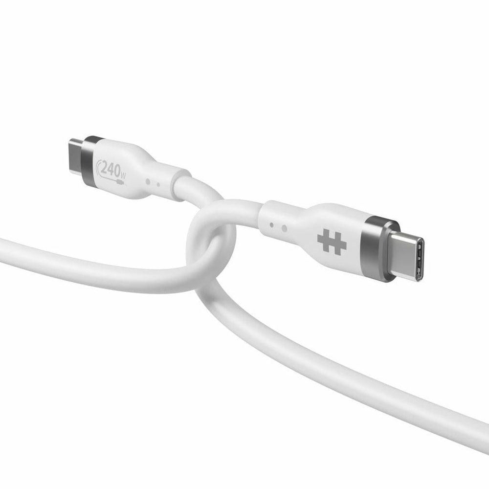 Hyper HyperJuice 240W Silikon USB-C til USB-C Kabel - 2m - Hvit