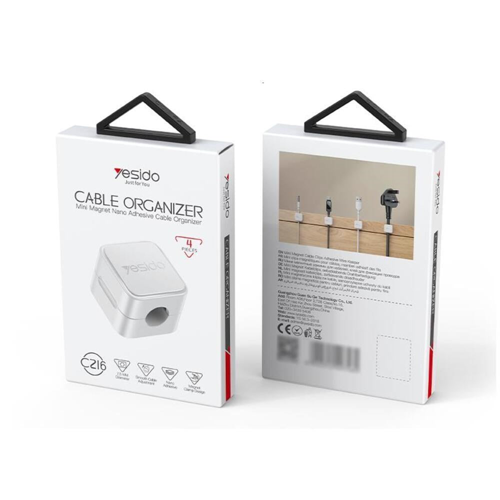 Yesido C216 Kabelorganisator - 4 stk. - Svart