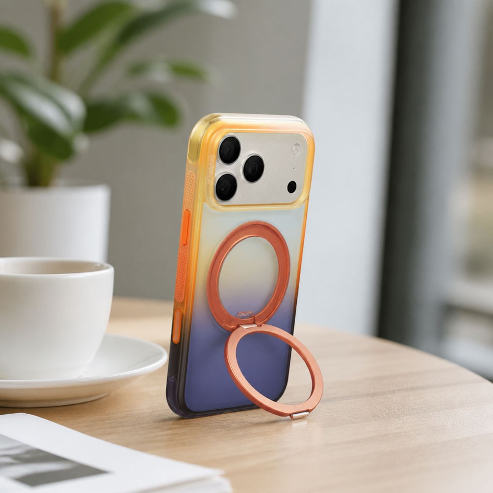 iPhone 18 Pro / 17 Pro TORRAS O3 Air Gradient Deksel - MagSafe Kompatibel - Oransje / Blå
